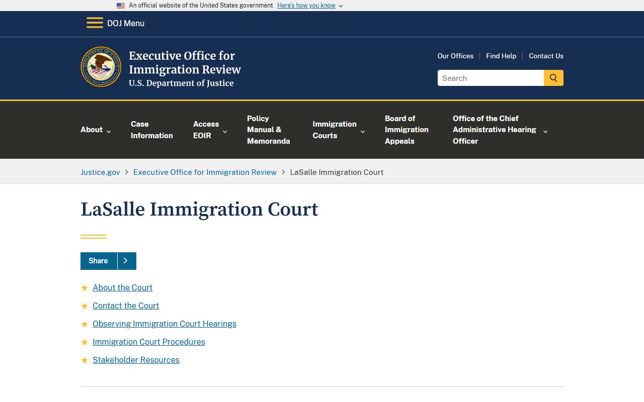LaSalle Immigration Court access information for Central Louisiana ICE Processing Center detainees